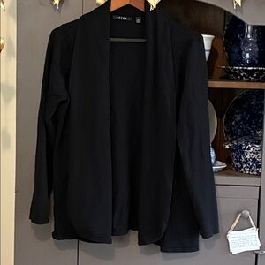 Cyrus open cardigan sweater in black